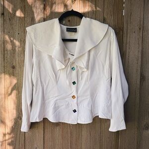 Women's Cream Button-Up Top